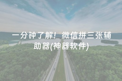 一分钟了解！微信拼三张辅助器(神器软件)