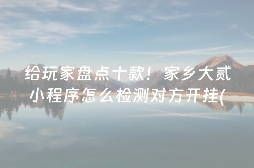 给玩家盘点十款！家乡大贰小程序怎么检测对方开挂(为啥一直输)