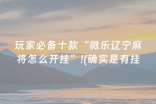 玩家必备十款“微乐辽宁麻将怎么开挂”!(确实是有挂)-抖音