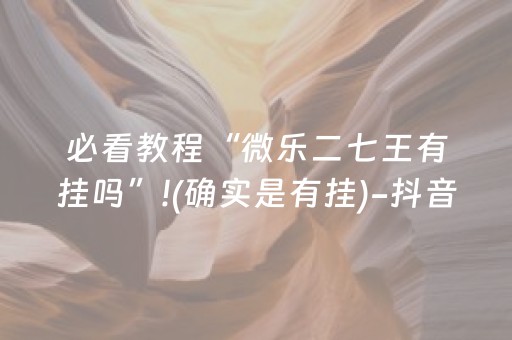 必看教程“微乐二七王有挂吗”!(确实是有挂)-抖音
