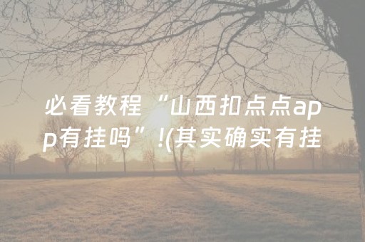 必看教程“山西扣点点app有挂吗”!(其实确实有挂)-抖音
