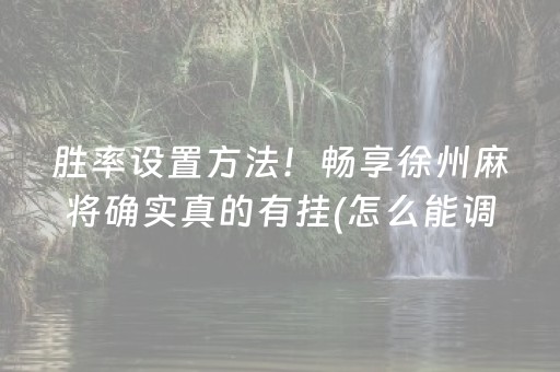 胜率设置方法！畅享徐州麻将确实真的有挂(怎么能调好牌)