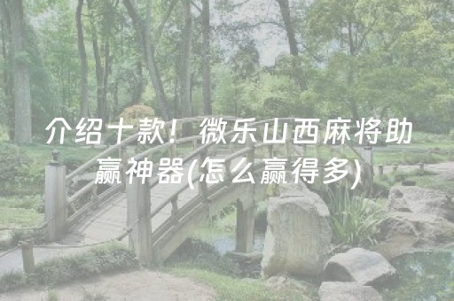 介绍十款！微乐山西麻将助赢神器(怎么赢得多)