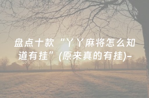 盘点十款“丫丫麻将怎么知道有挂”(原来真的有挂)-抖音
