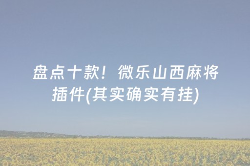 盘点十款！微乐山西麻将插件(其实确实有挂)