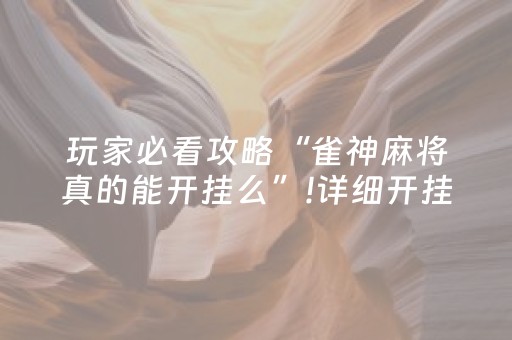 玩家必看攻略“雀神麻将真的能开挂么”!详细开挂教程-抖音