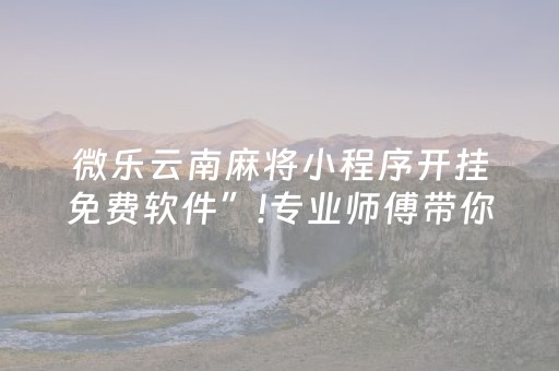 微乐云南麻将小程序开挂免费软件”!专业师傅带你一起了解（详细教程）-抖音