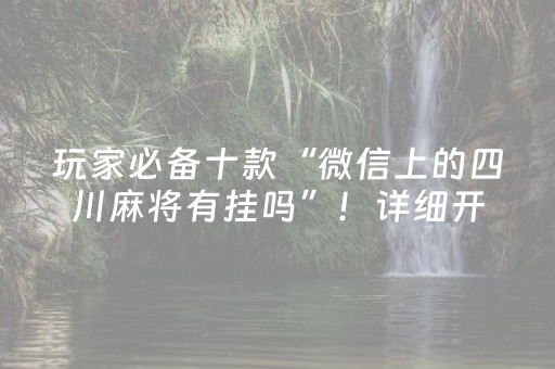 玩家必备十款“微信上的四川麻将有挂吗”！详细开挂教程（确实真的有挂)-抖音