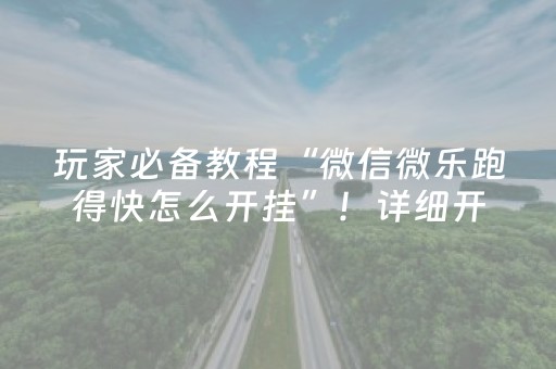 玩家必备教程“微信微乐跑得快怎么开挂”！详细开挂教程（确实真的有挂)-抖音