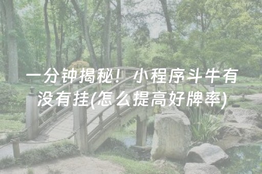 一分钟揭秘！小程序斗牛有没有挂(怎么提高好牌率)
