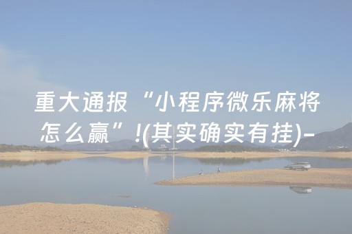 重大通报“小程序微乐麻将怎么赢”!(其实确实有挂)-抖音