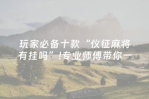 玩家必备十款“仪征麻将有挂吗”!专业师傅带你一起了解（详细教程）-抖音
