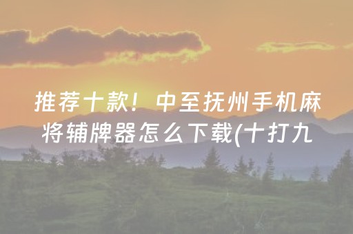 推荐十款！中至抚州手机麻将辅牌器怎么下载(十打九赢的打法)
