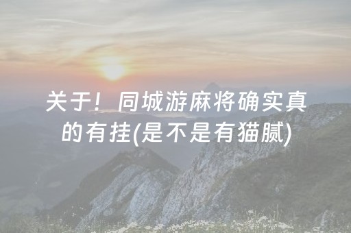 关于！同城游麻将确实真的有挂(是不是有猫腻)