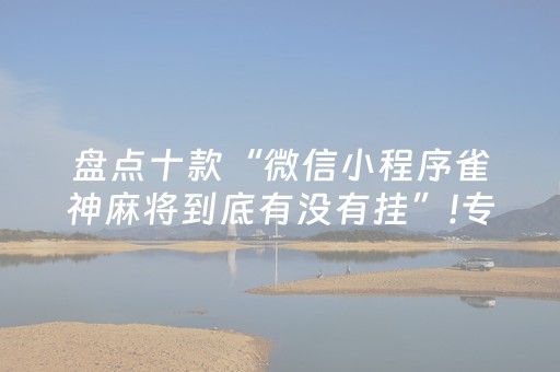 盘点十款“微信小程序雀神麻将到底有没有挂”!专业师傅带你一起了解（详细教程）-抖音