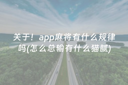 关于！app麻将有什么规律吗(怎么总输有什么猫腻)