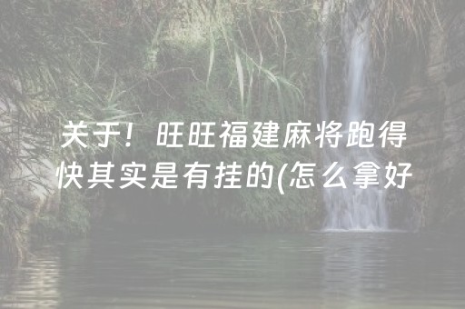 关于！旺旺福建麻将跑得快其实是有挂的(怎么拿好牌)