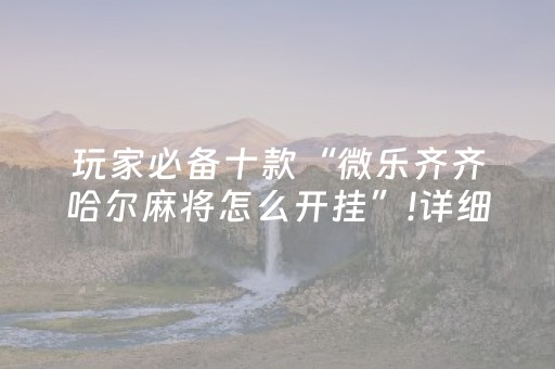 玩家必备十款“微乐齐齐哈尔麻将怎么开挂”!详细开挂教程-抖音