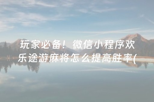 玩家必备！微信小程序欢乐途游麻将怎么提高胜率(赢的技巧提高胜率)