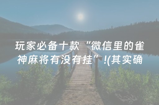 玩家必备十款“微信里的雀神麻将有没有挂”!(其实确实有挂)-抖音