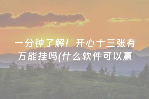 一分钟了解！开心十三张有万能挂吗(什么软件可以赢)