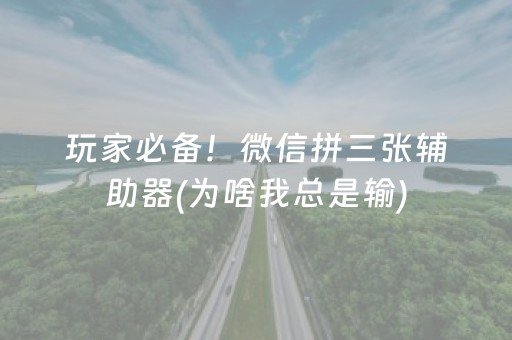 玩家必备！微信拼三张辅助器(为啥我总是输)