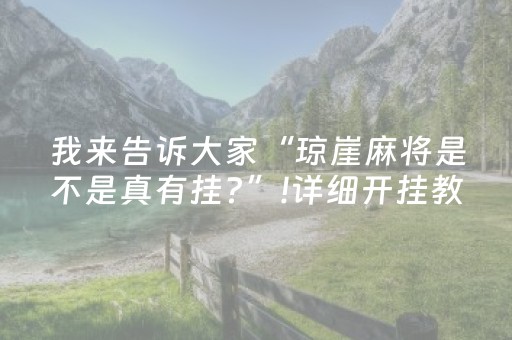 我来告诉大家“琼崖麻将是不是真有挂?”!详细开挂教程-抖音
