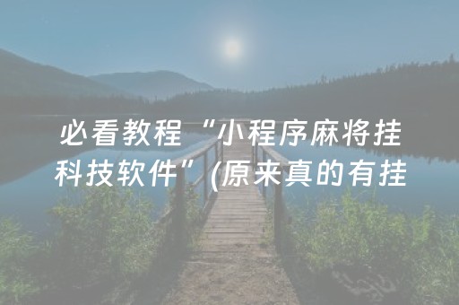 必看教程“小程序麻将挂科技软件”(原来真的有挂)-抖音