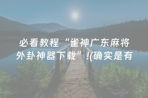 必看教程“雀神广东麻将外卦神器下载”!(确实是有挂)-抖音