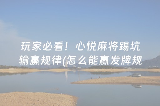 玩家必看！心悦麻将踢坑输赢规律(怎么能赢发牌规律)