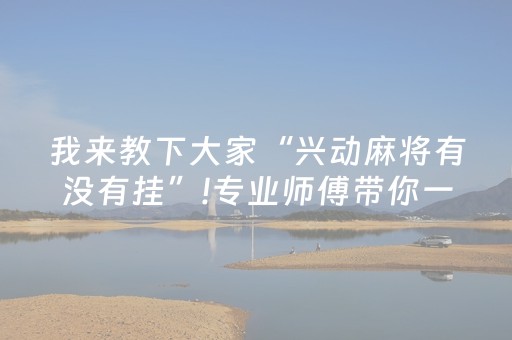 我来教下大家“兴动麻将有没有挂”!专业师傅带你一起了解（详细教程）-抖音