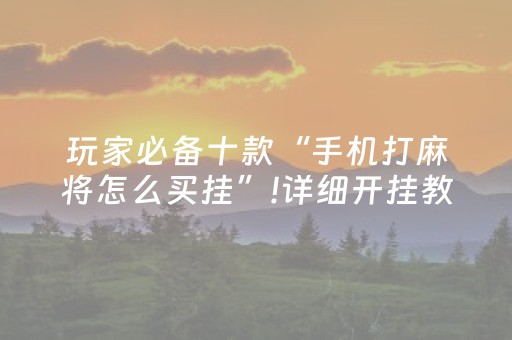 玩家必备十款“手机打麻将怎么买挂”!详细开挂教程-抖音