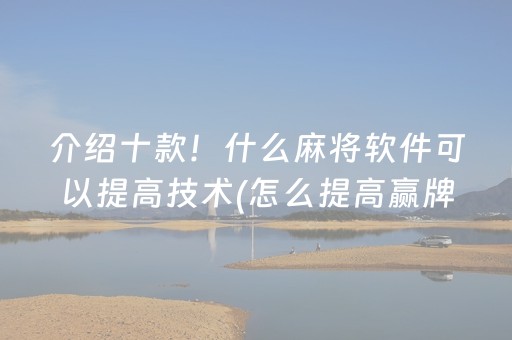 介绍十款！什么麻将软件可以提高技术(怎么提高赢牌率)