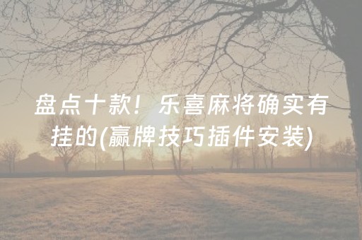盘点十款！乐喜麻将确实有挂的(赢牌技巧插件安装)