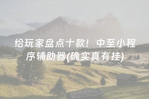 给玩家盘点十款！中至小程序辅助器(确实真有挂)