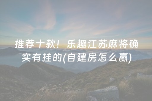 推荐十款！乐趣江苏麻将确实有挂的(自建房怎么赢)