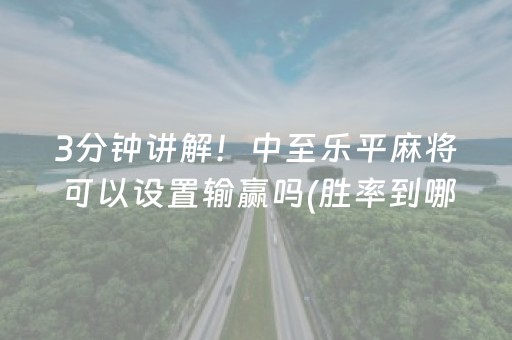 3分钟讲解！中至乐平麻将可以设置输赢吗(胜率到哪调)