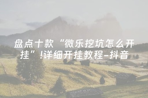 盘点十款“微乐挖坑怎么开挂”!详细开挂教程-抖音