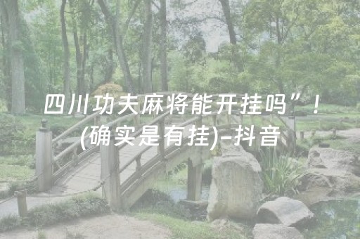 四川功夫麻将能开挂吗”!(确实是有挂)-抖音