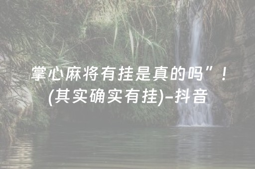 掌心麻将有挂是真的吗”!(其实确实有挂)-抖音