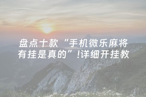 盘点十款“手机微乐麻将有挂是真的”!详细开挂教程-抖音