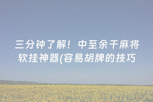 三分钟了解！中至余干麻将软挂神器(容易胡牌的技巧)