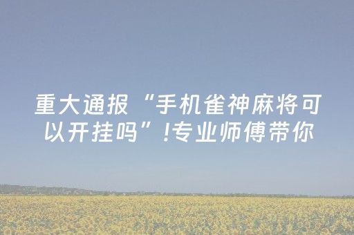 重大通报“手机雀神麻将可以开挂吗”!专业师傅带你一起了解（详细教程）-抖音