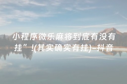 小程序微乐麻将到底有没有挂”!(其实确实有挂)-抖音