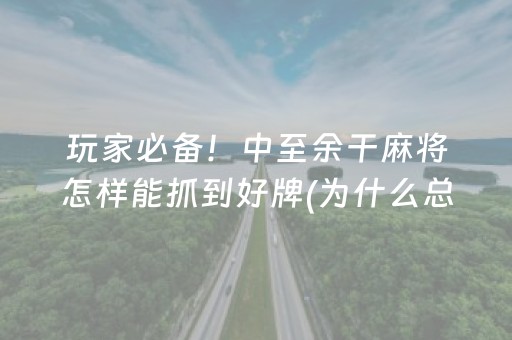 玩家必备！中至余干麻将怎样能抓到好牌(为什么总是输)