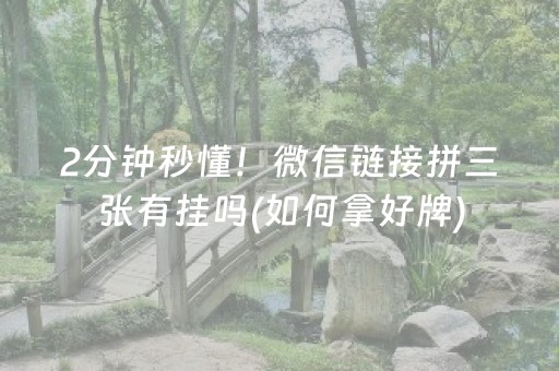 2分钟秒懂！微信链接拼三张有挂吗(如何拿好牌)