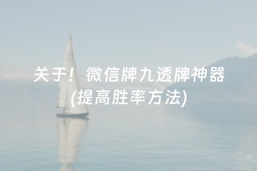 关于！微信牌九透牌神器(提高胜率方法)