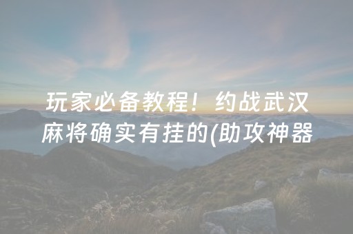 玩家必备教程！约战武汉麻将确实有挂的(助攻神器怎么才会赢)