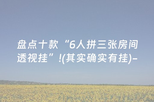 盘点十款“6人拼三张房间透视挂”!(其实确实有挂)-抖音