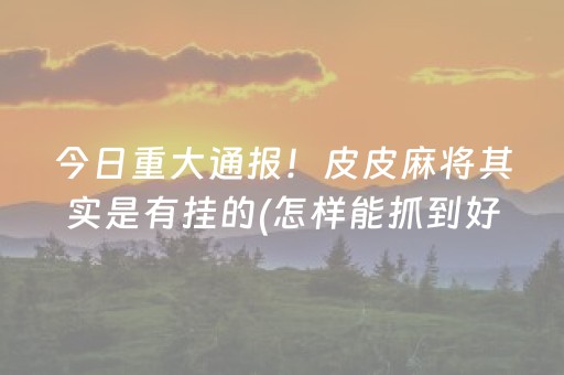 今日重大通报！皮皮麻将其实是有挂的(怎样能抓到好牌)